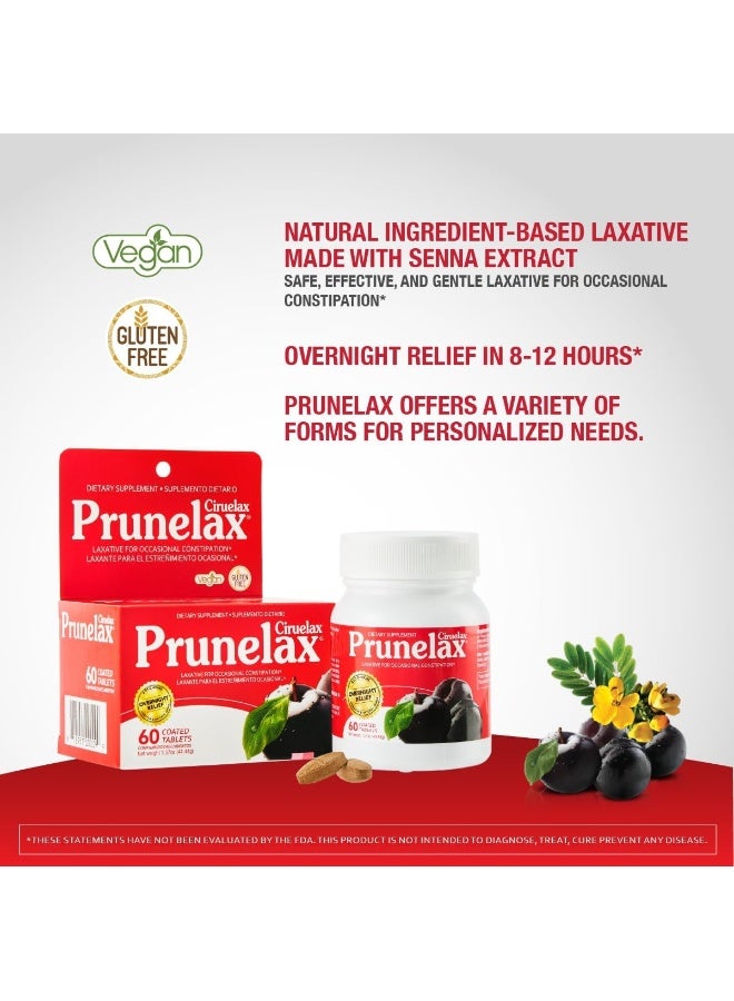 Prunelax Ciruelax Natural Laxative Regular For Occasional Constipation, Prunes, 60 Tablets - Image 3